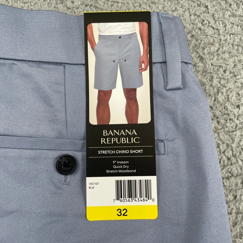 Banana Republic Chino Shorts Mens 32 Blue Stretch Chino Short 9